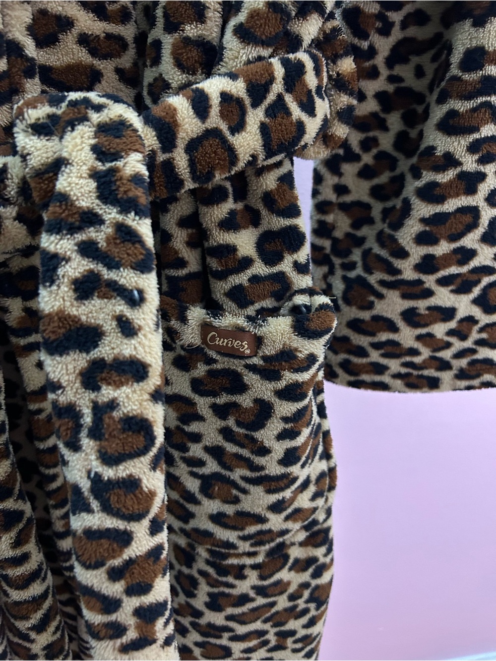Leopard Print Plush Robe - Picture 2 of 5